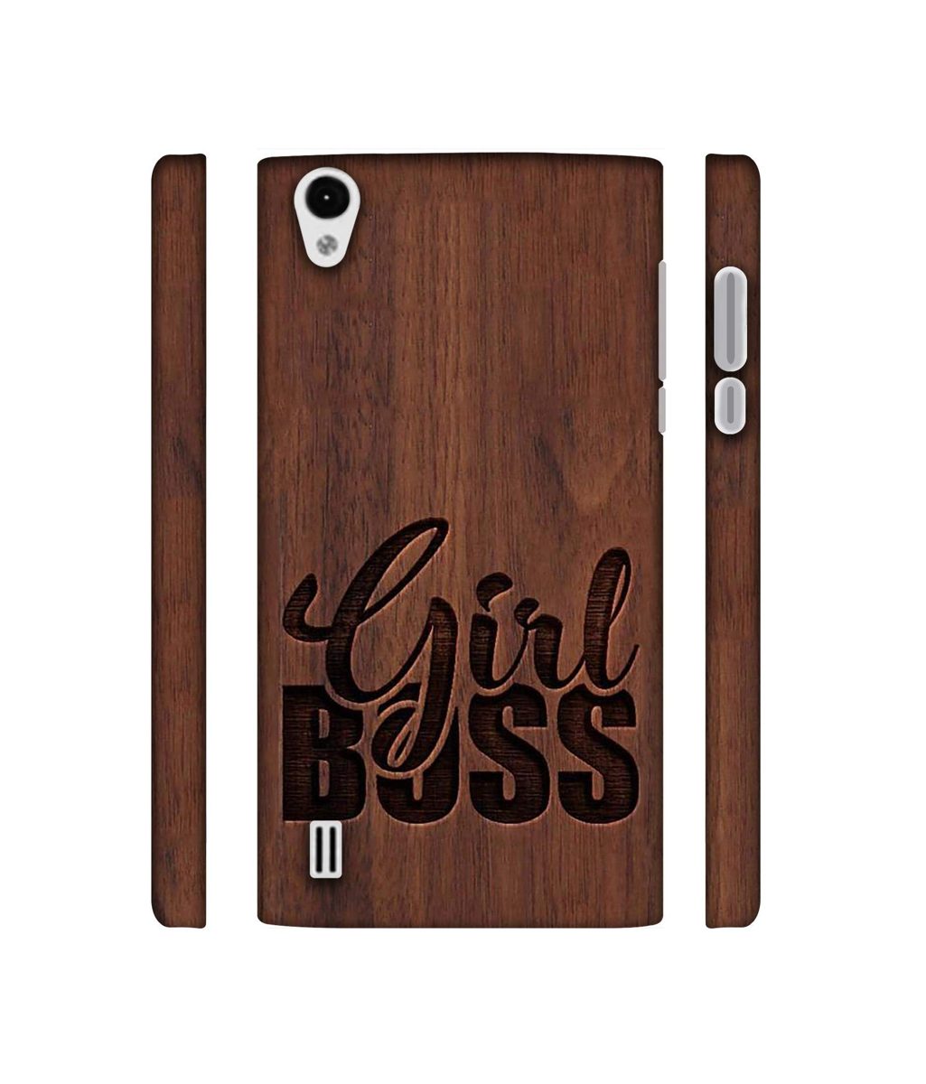 Amazon Brand - Solimo Designer Girl Boss On Wood 3D Printed Hard Back Case Mobile Cover for VIVO Y15