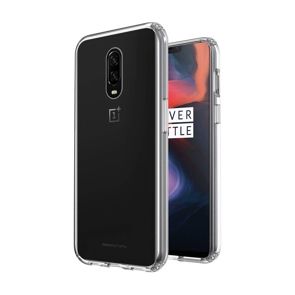 Amazon Brand - Solimo Transparent Case (Hard Back & Soft Bumper Cover) with 8 Foot Drop Porotection & Shock Absorbing Bumpers for OnePlus 7