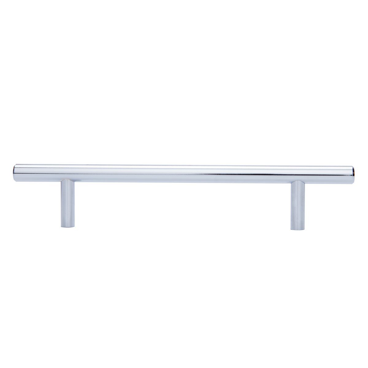 AmazonBasics Euro Bar Cabinet Handle (3/8" Diameter), 7.38" Length (5" Hole Center), Polished Chrome, 25-Pack