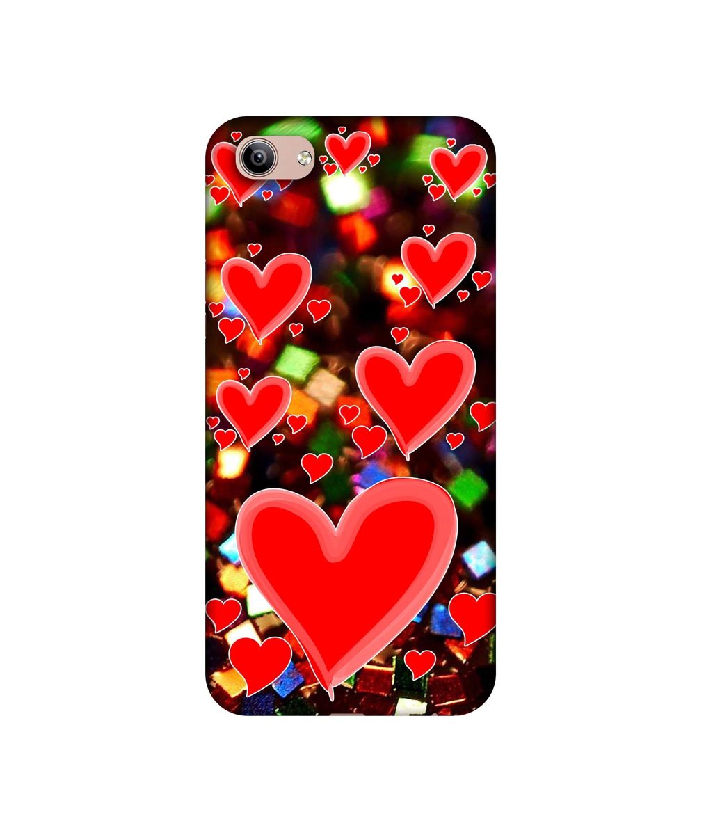 Amazon Brand - Solimo Designer Heart Texture on Glitters 3D Printed Hard Back Case Mobile Cover for Vivo Y81i