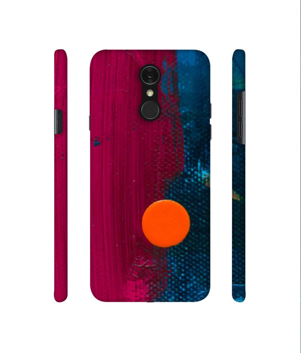 Amazon Brand - Solimo Designer Pink and Blue Brush Texture 3D Printed Hard Back Case Mobile Cover for LG Q7