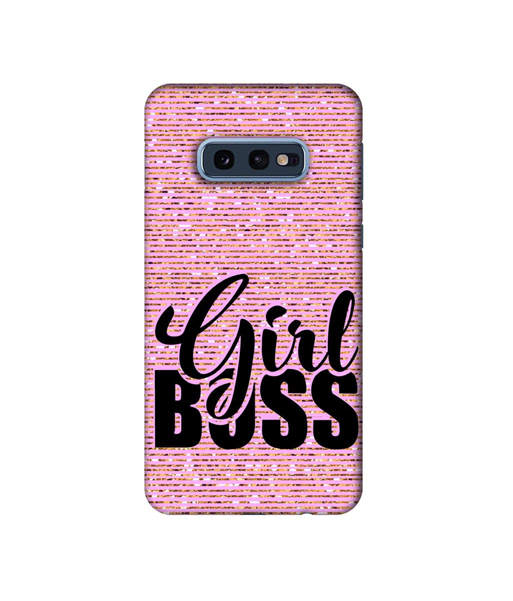 Amazon Brand - Solimo Designer Girl Boss On Pink Sparkle 3D Printed Hard Back Case Mobile Cover for Samsung Galaxy S10e