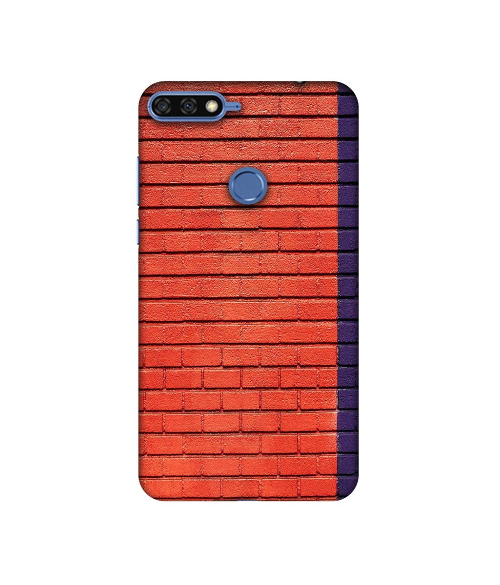 Amazon Brand - Solimo Designer Red and Purple Brick 3D Printed Hard Back Case Mobile Cover for Huawei Honor 7A
