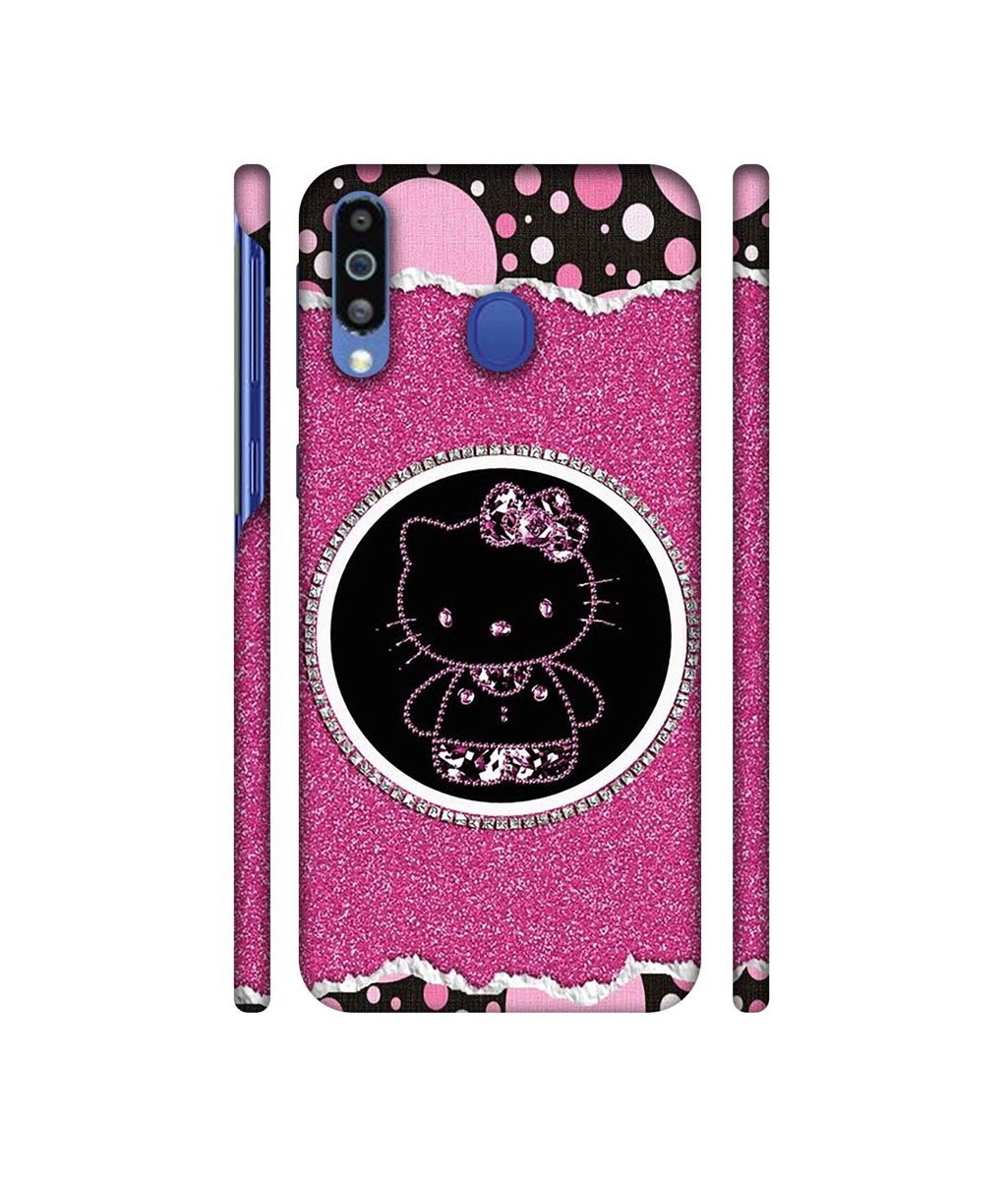 Amazon Brand - Solimo Designer Kitty with Glitter 3D Printed Hard Back Case Mobile Cover for Samsung Galaxy M21