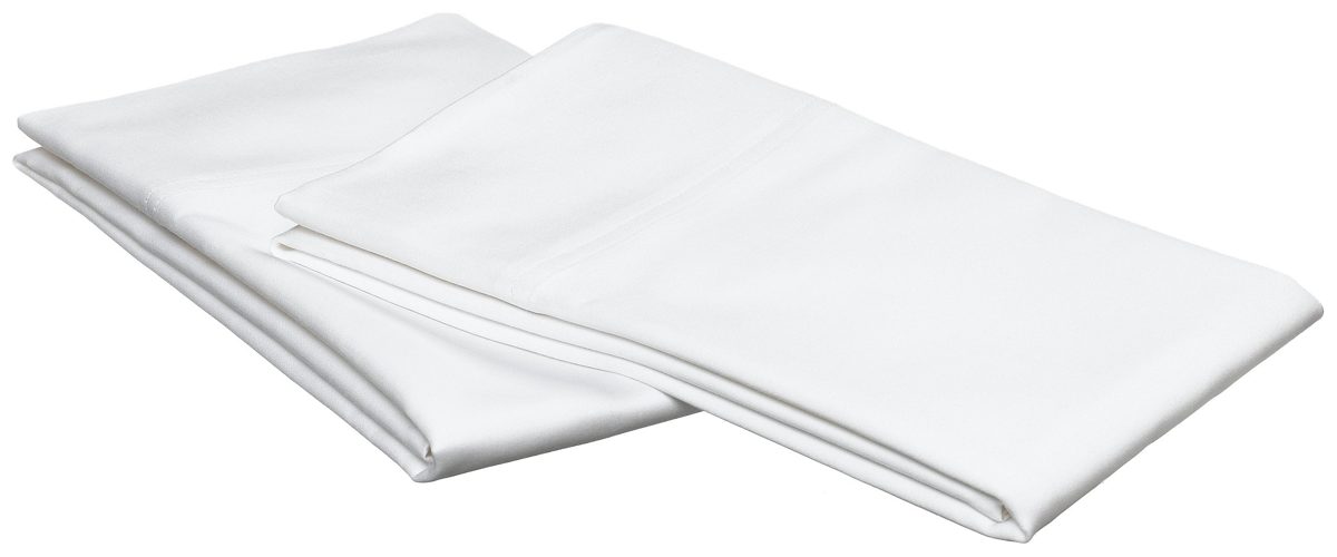 Pike Street 1000-Thread Count Luxury Single-Ply Sateen King Pillowcase, Set of 2, White