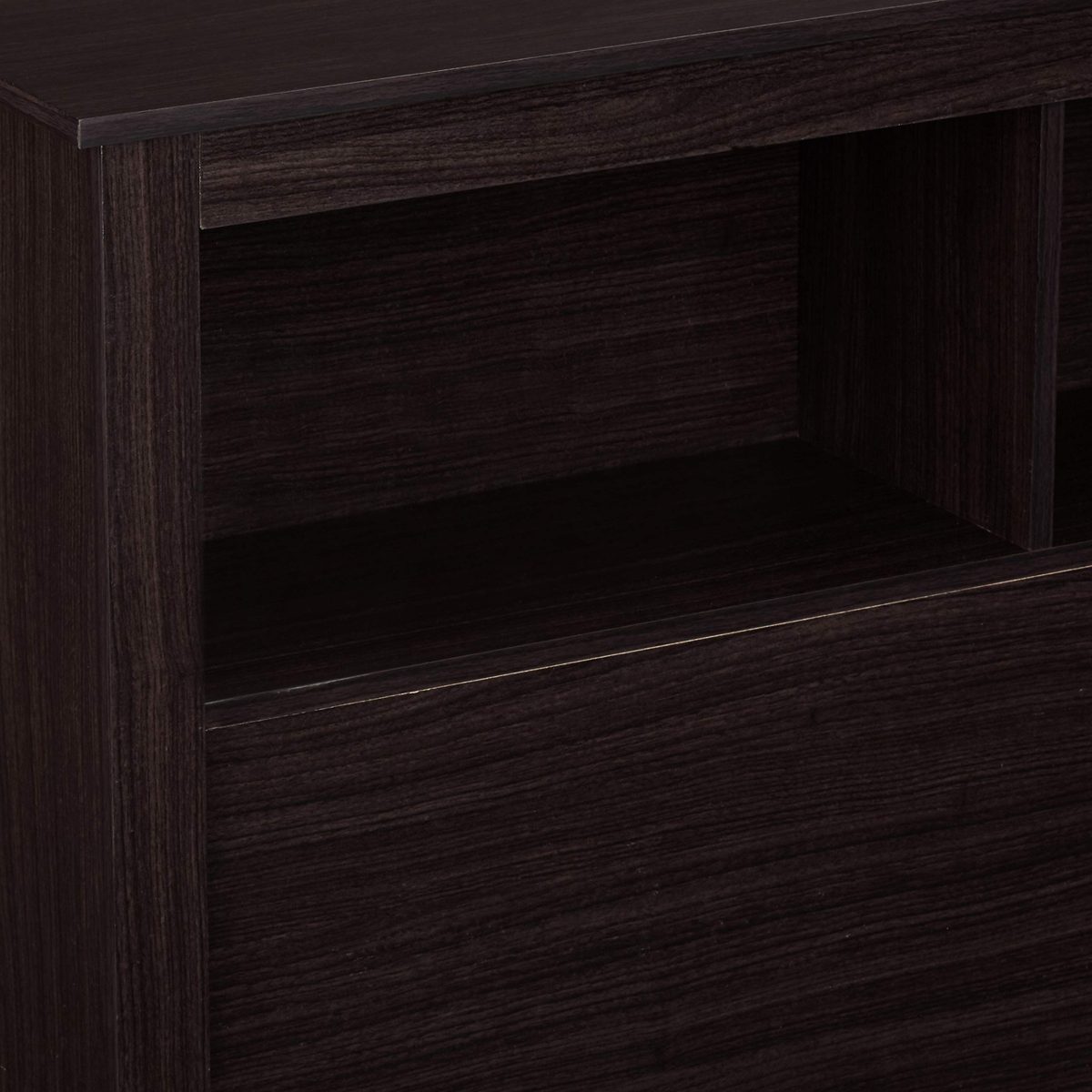 AmazonBasics Functional Bookcase Storage Headboard - Queen, Cappuccino