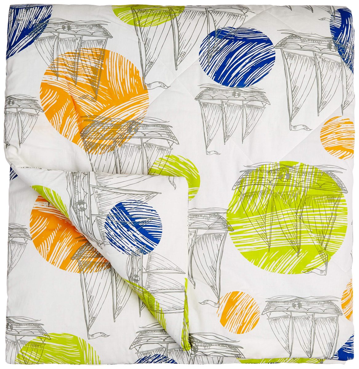 Amazon Brand - Solimo 100% Cotton Printed Comforter, Double (Wanderlust Tales, 200GSM)