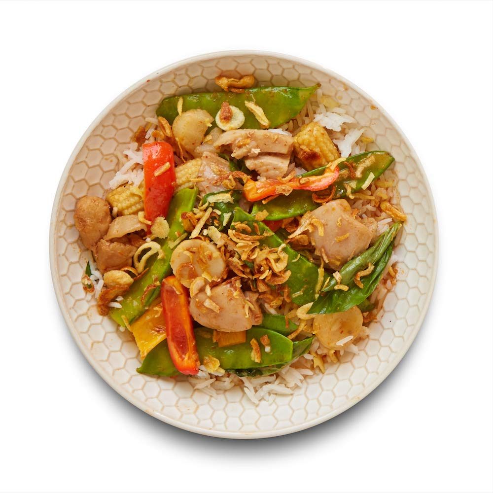 Amazon Meal Kits, Thai Red Curry with Chicken & Jasmine Rice, Serves 2
