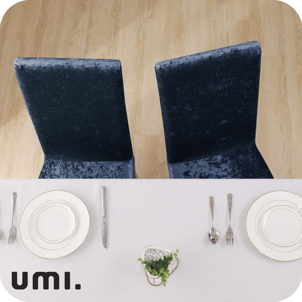 Umi Essentials Stretch Chair Covers, Soft Fabric