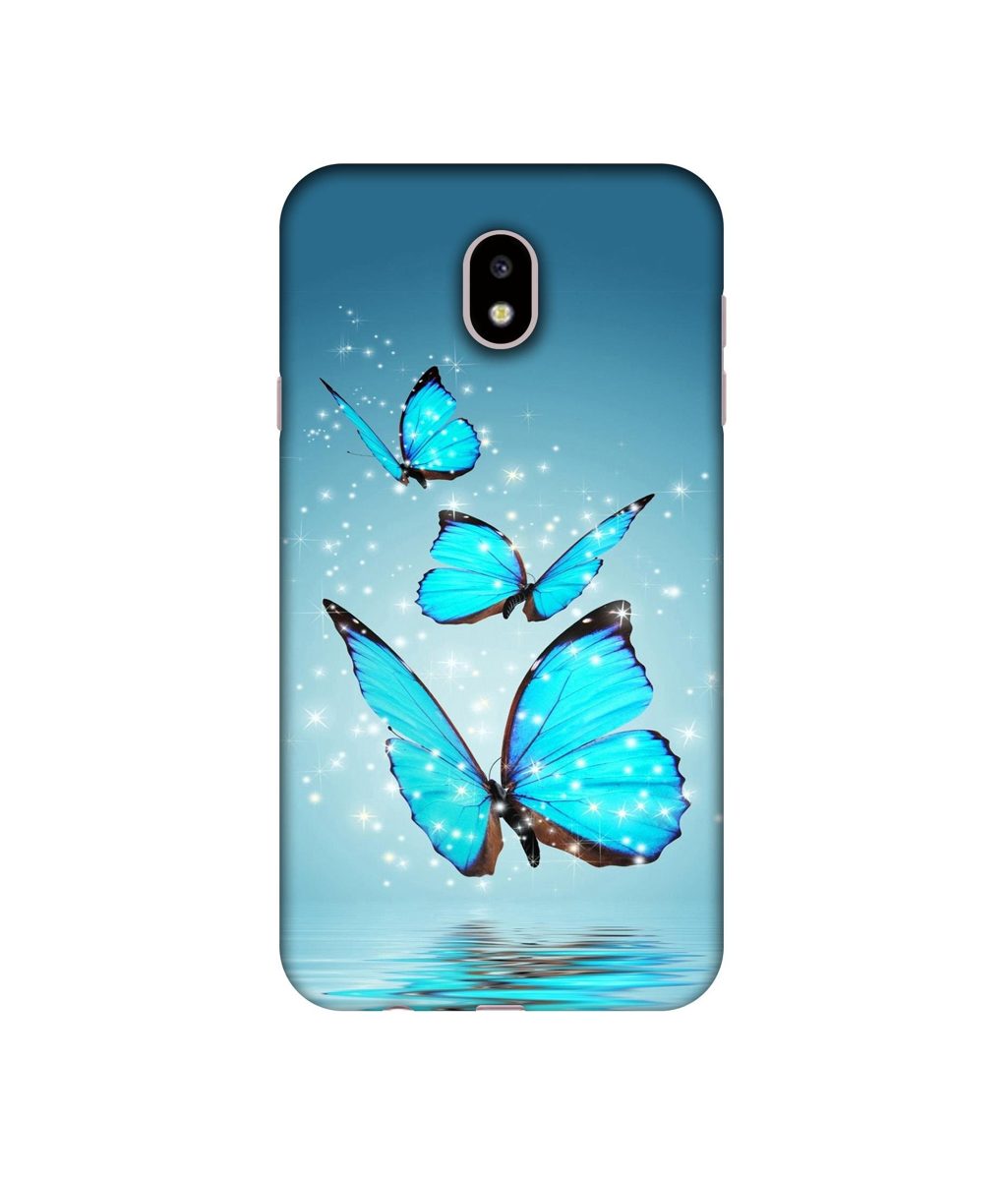 Amazon Brand - Solimo Designer Flying Butterflies UV Printed Soft Back Case Mobile Cover for Samsung Galaxy J7 Pro