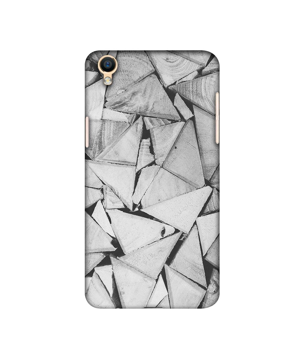 Amazon Brand - Solimo Designer Wooden Triangles 3D Printed Hard Back Case Mobile Cover for Oppo F1 Plus