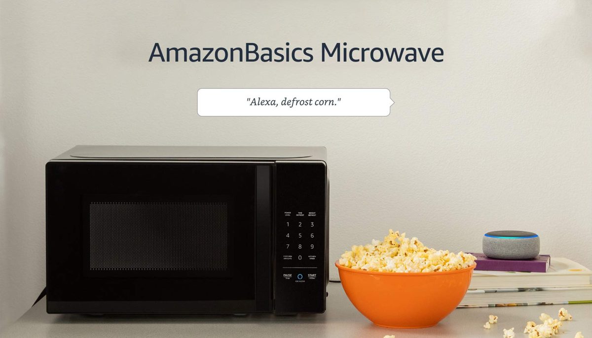 AmazonBasics Microwave, Small, 0.7 Cu. Ft, 700W, Works with Alexa