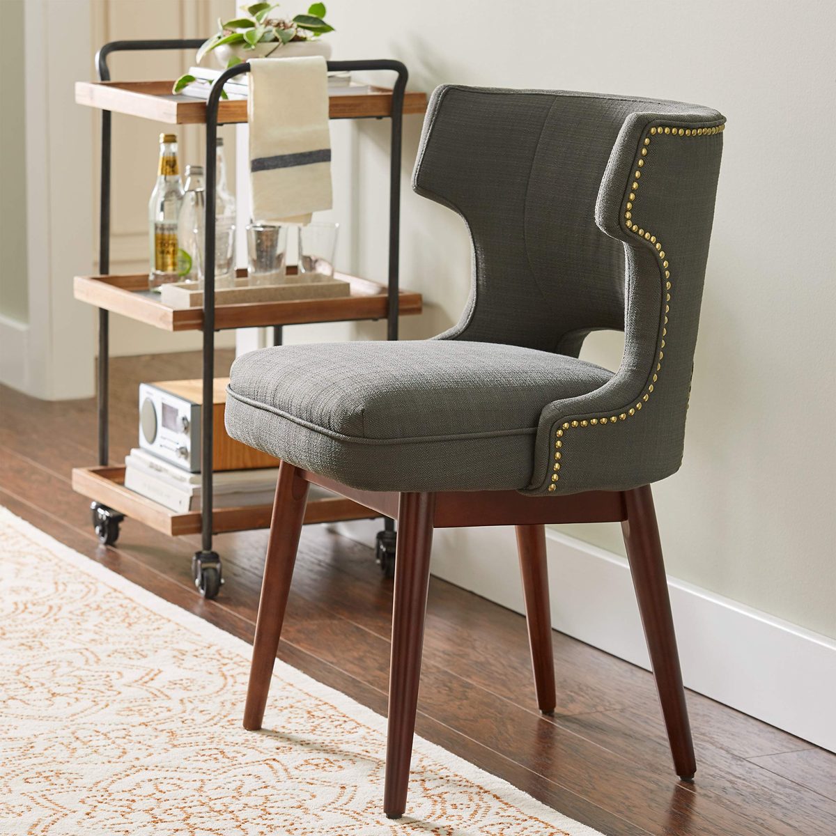 Amazon Brand – Stone & Beam Mid-Century Chair, 23.6"W, Charcoal