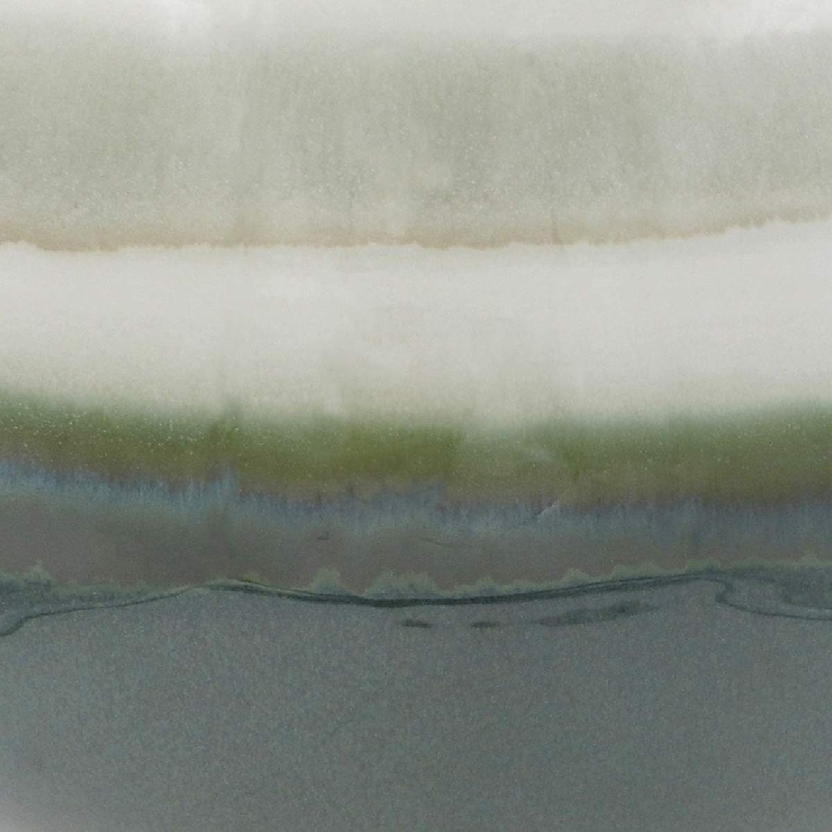 Amazon Brand – Rivet Mid-Century Stoneware Planter with Wood Stand, 11.02"H, Green Ombre