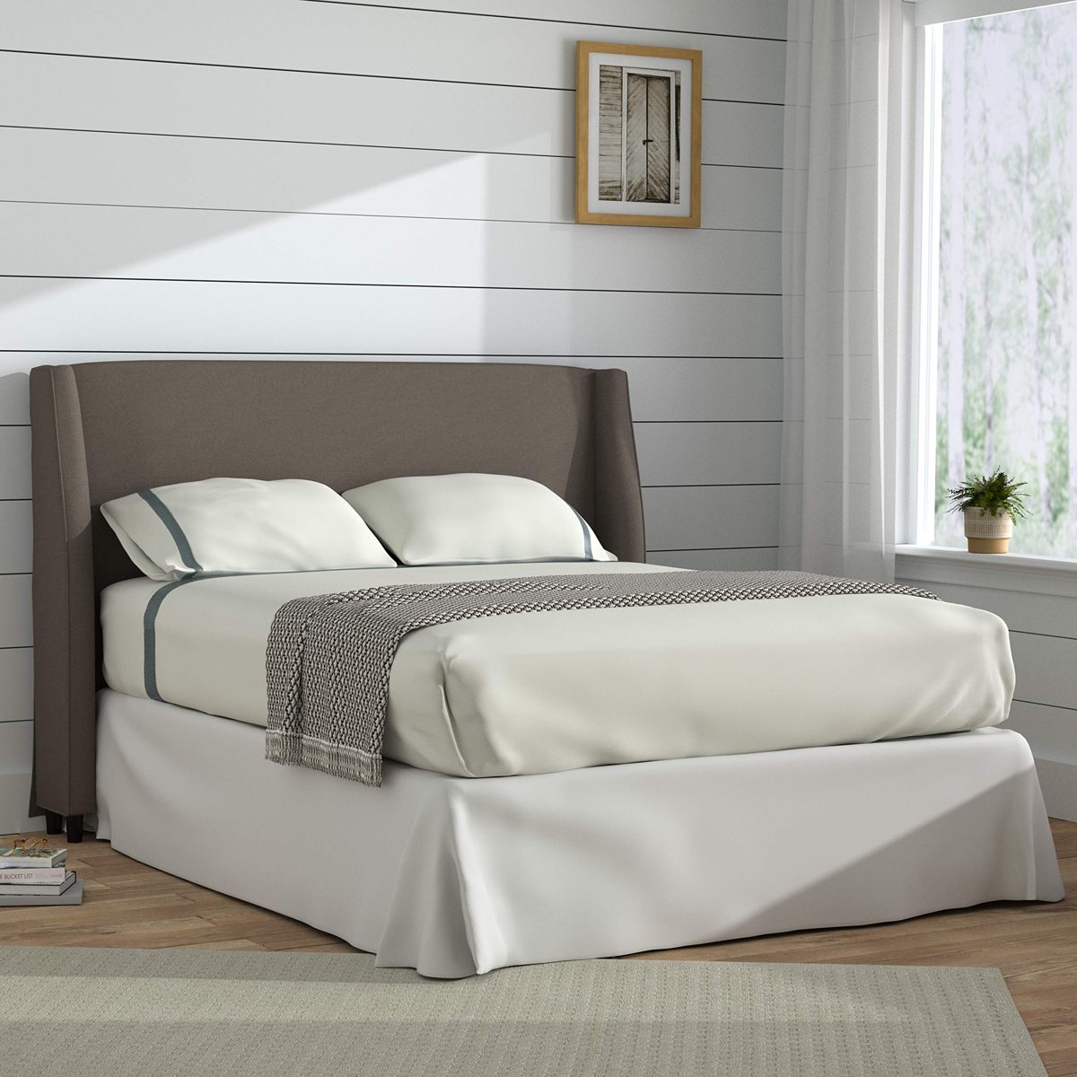 Stone & Beam Glenwilde King Headboard, 92" W, Pewter
