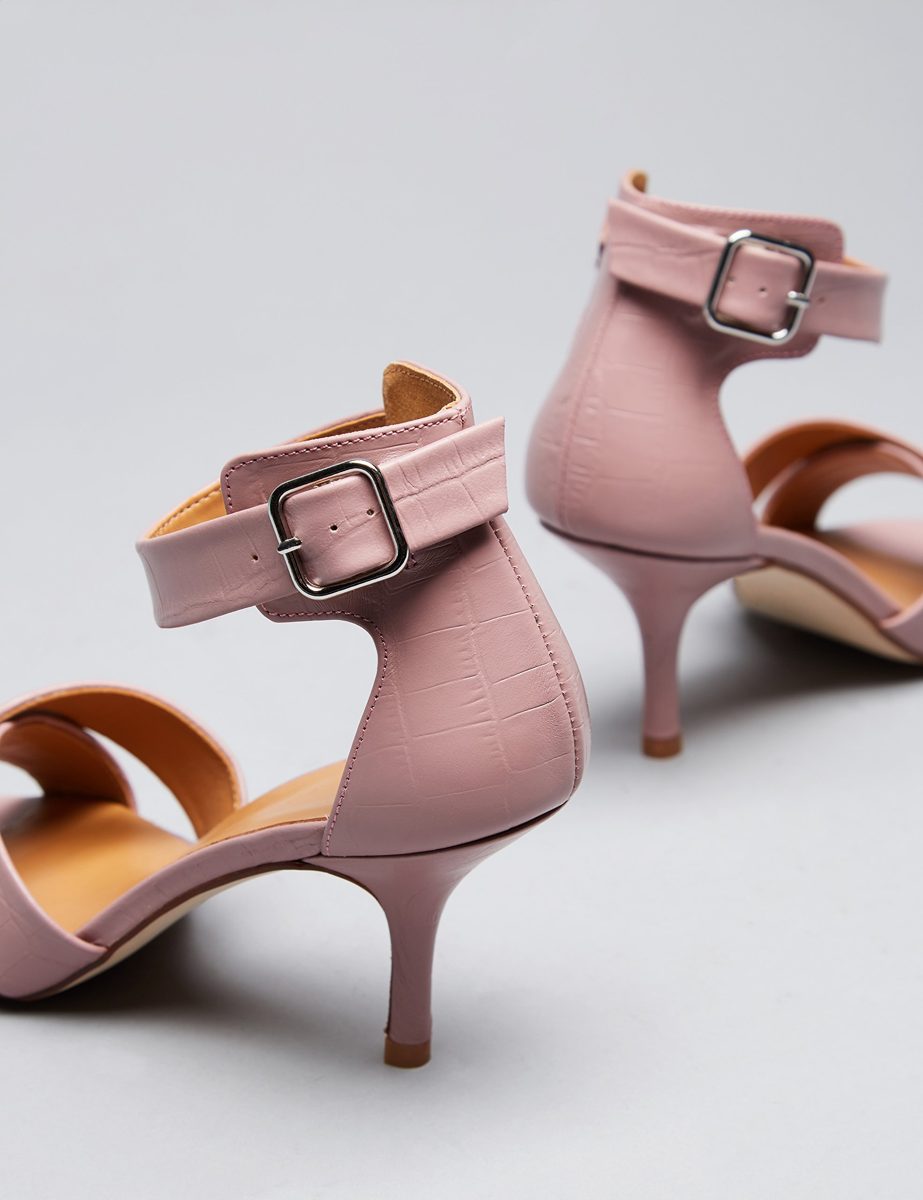 Amazon Brand - find. Women's Ankle Strap Heels with Open-Toe, Pink (Pink), US 8.5
