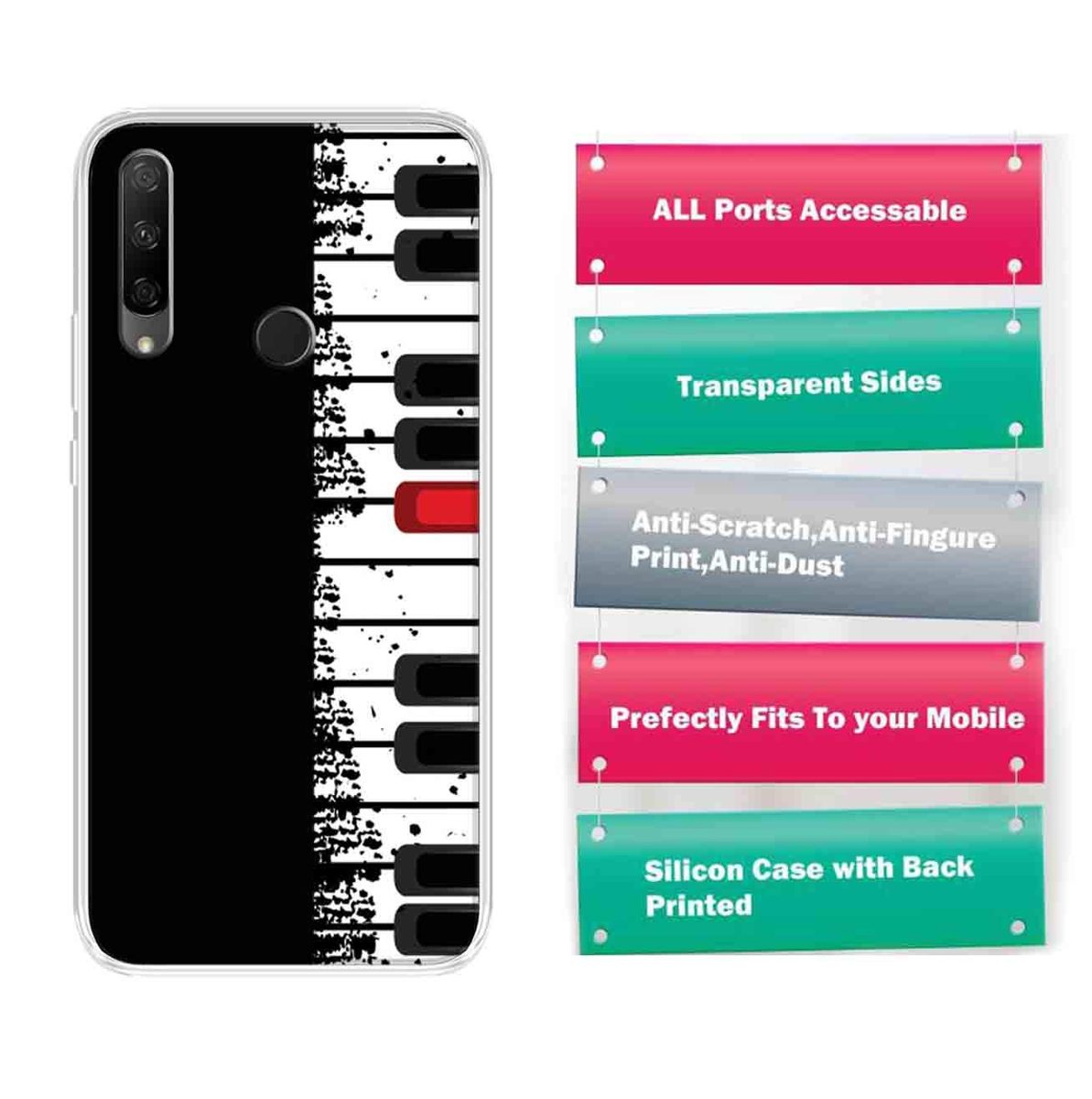 Amazon Brand - Solimo Designer Multicolor Musical Keyboard Printed Soft Back Case Mobile Cover for Huawei Honor 9X