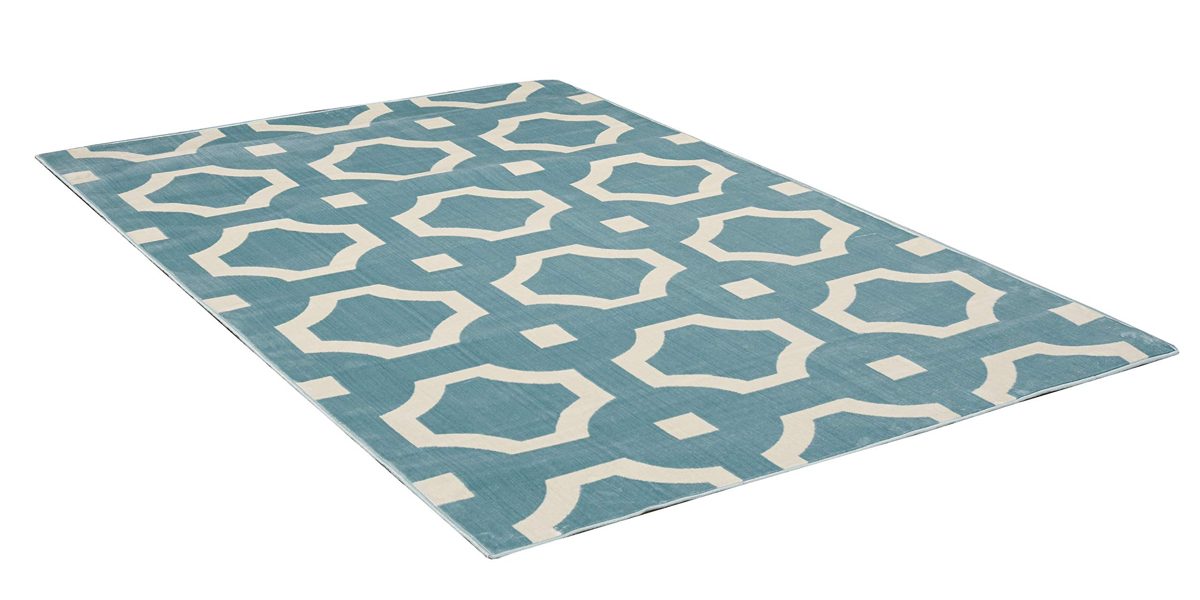 Ravenna Home Forsyth Rug, 8'W x 10'L, Geometric Medallion Design, Blue