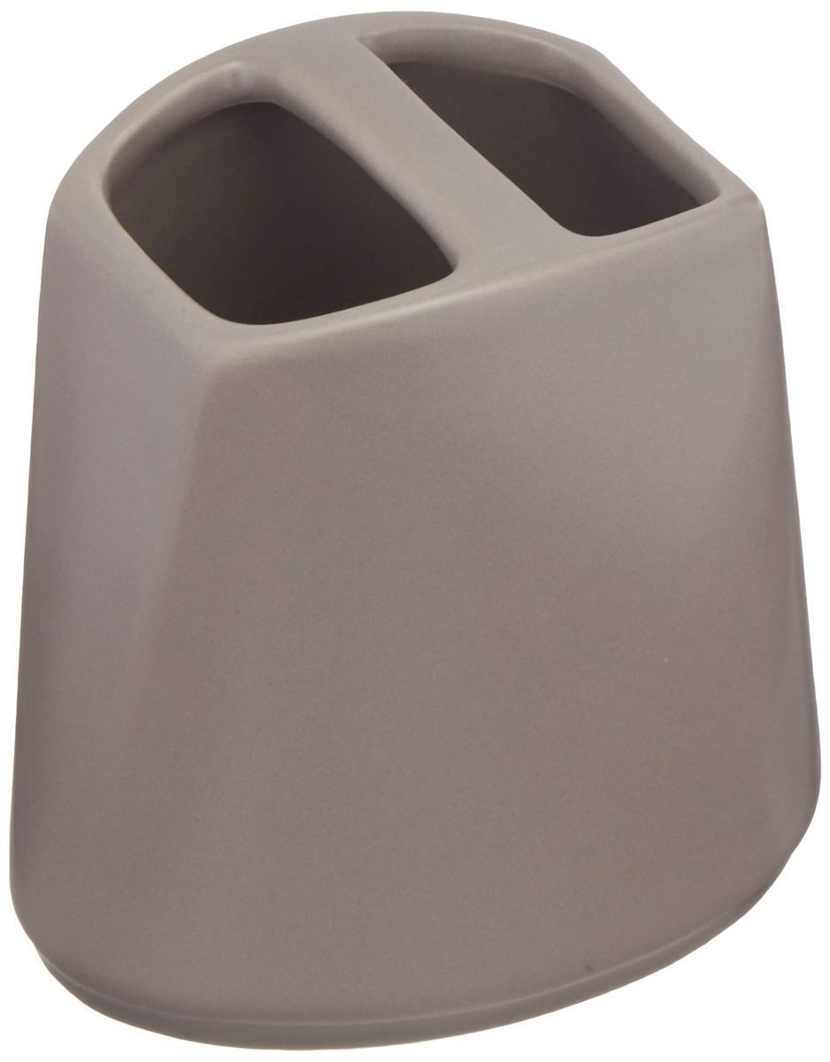 AmazonBasics 4-Piece Ceramic Bathroom Accessory Set - Grey