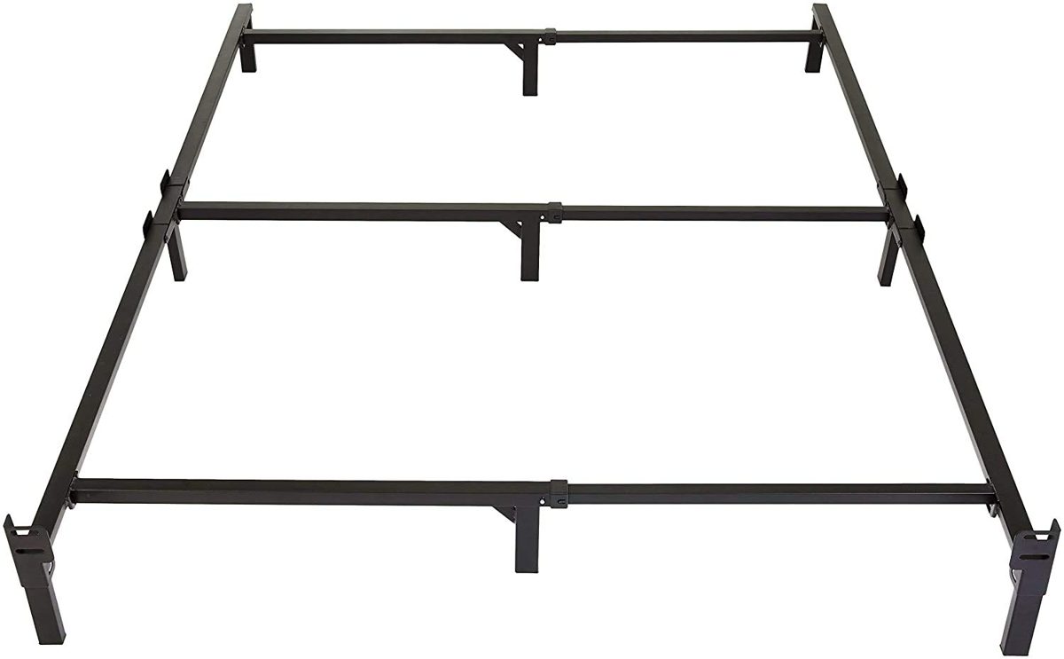 Amazon Basics 9-Leg Support Metal Bed Frame - Strong Support for Box Spring and Mattress Set - Tool-Free Easy Assembly - Full Size Bed