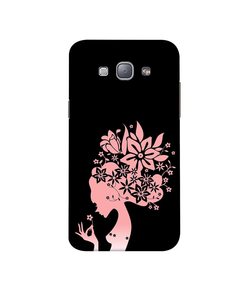 Amazon Brand - Solimo Designer Pink Color Lady Vector 3D Printed Hard Back Case Mobile Cover for Samsung Galaxy A8