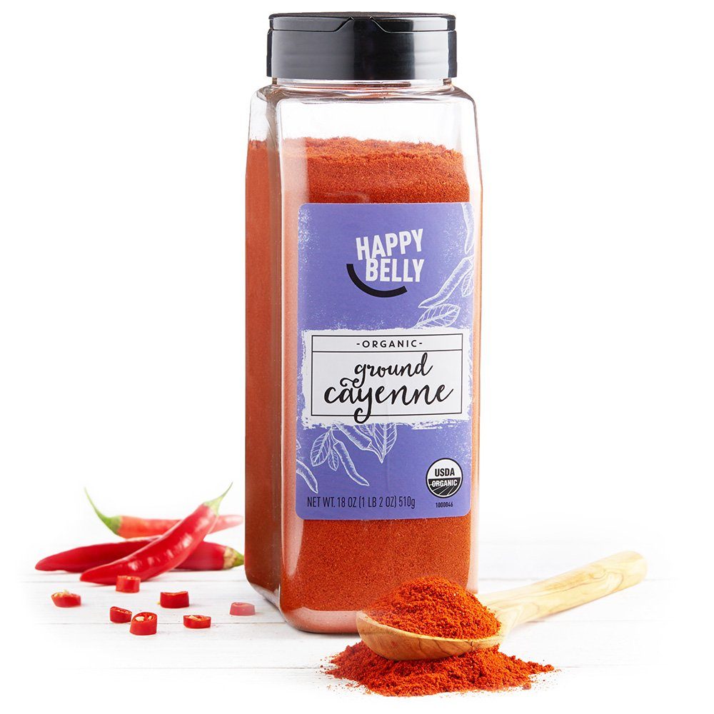 Amazon Brand - Happy Belly Organic Cayenne, Ground, 18-Ounce