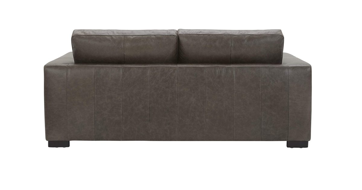 Amazon Brand – Stone & Beam Westview Extra-Deep Down-Filled Leather Loveseat Sofa Couch, 75.6"W, Dark Grey