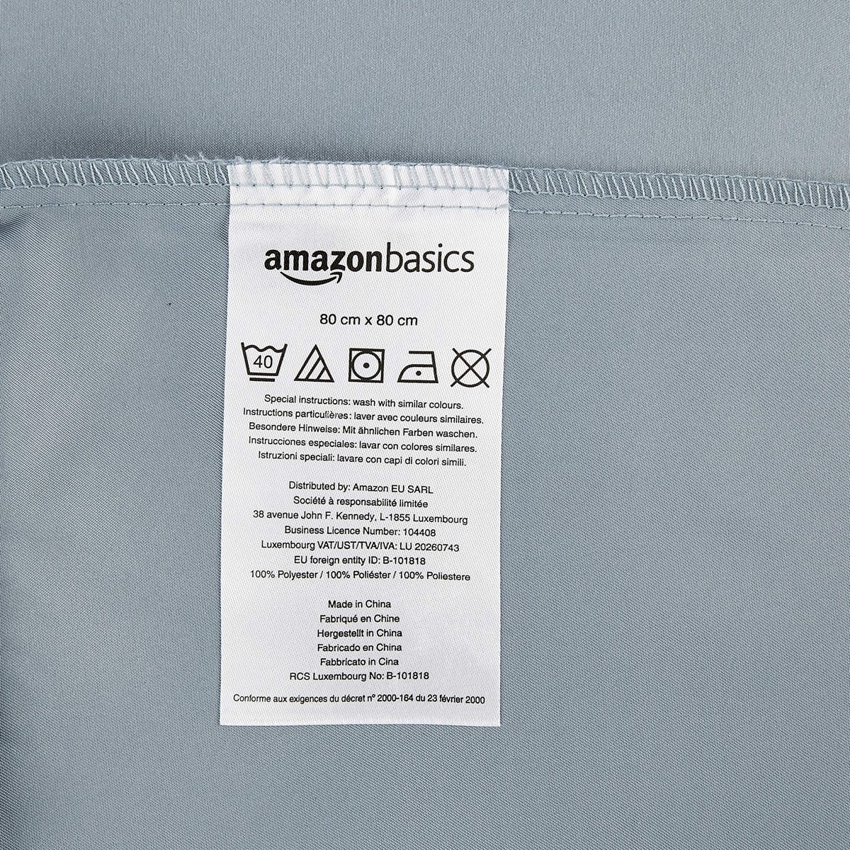 AmazonBasics Premium Microfiber Pillowcases, 2-Pack - 80 x 80 cm, Spa Blue