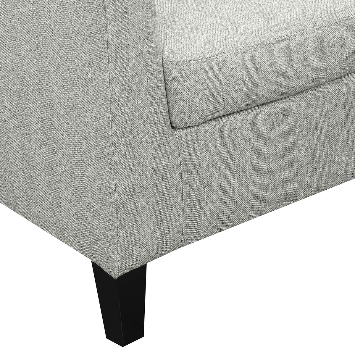 Amazon Brand – Ravenna Home Connor Curved Back Club Accent Chair with Ottoman, 27.95"W, Light Grey
