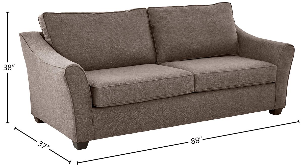 Amazon Brand – Ravenna Home Kristopher Modern Flared Arm Sofa, 88"W, Pewter