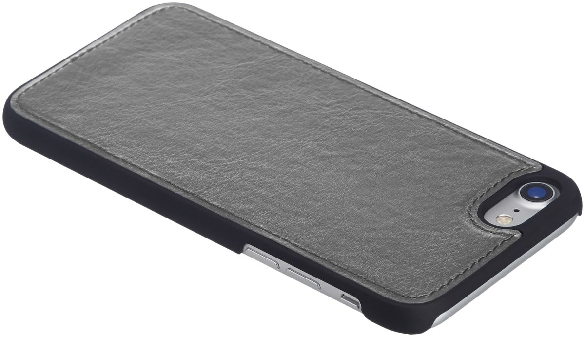 AmazonBasics iPhone Case, Freely-Removable Synthetic Leather One-Piece Wallet-Style Case, dk grey