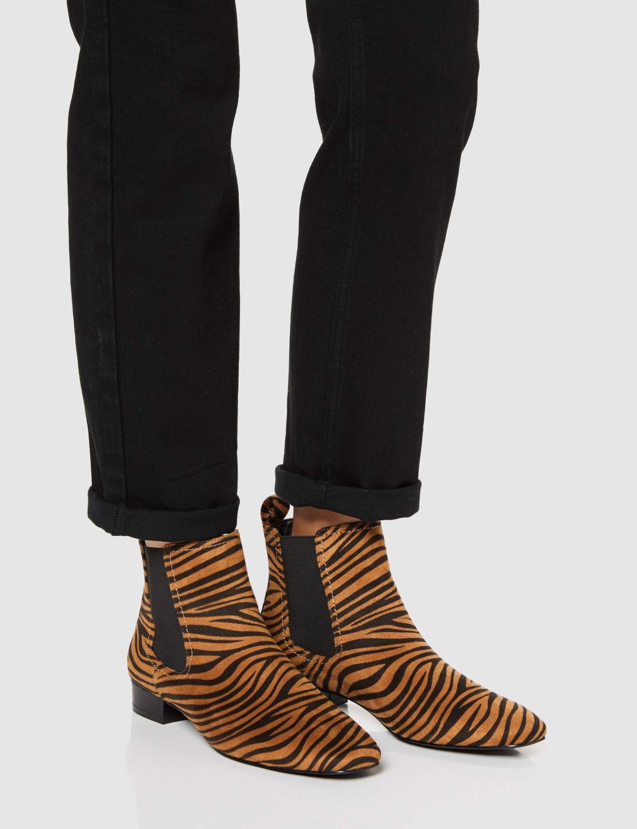 Amazon Brand - find. Simple Chelsea Boots, Brown Tiger), US 7.5
