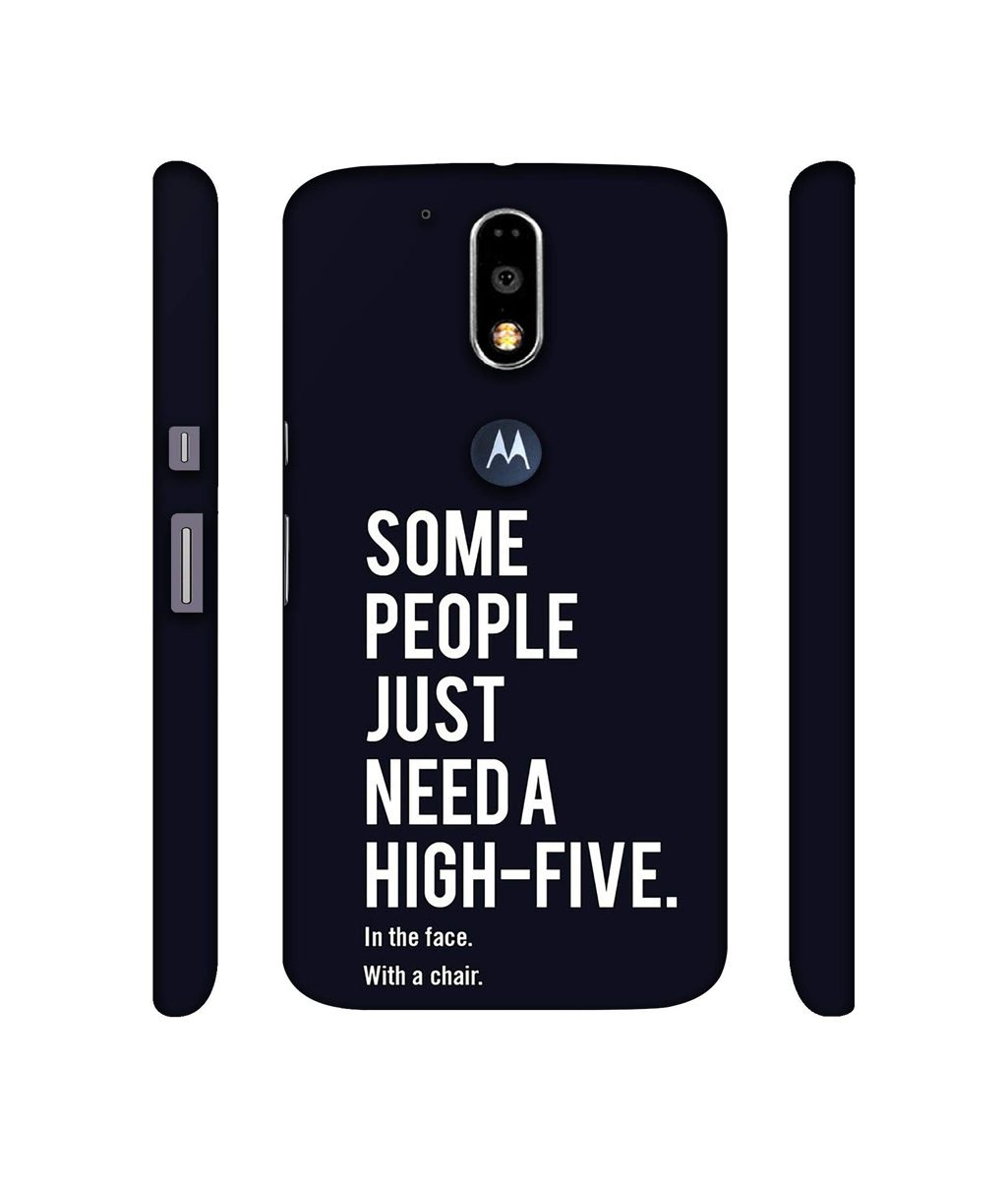 Amazon Brand - Solimo Designer High-Five 3D Printed Hard Back Case Mobile Cover for Motorola Moto G4 Plus (with Logo Cut)