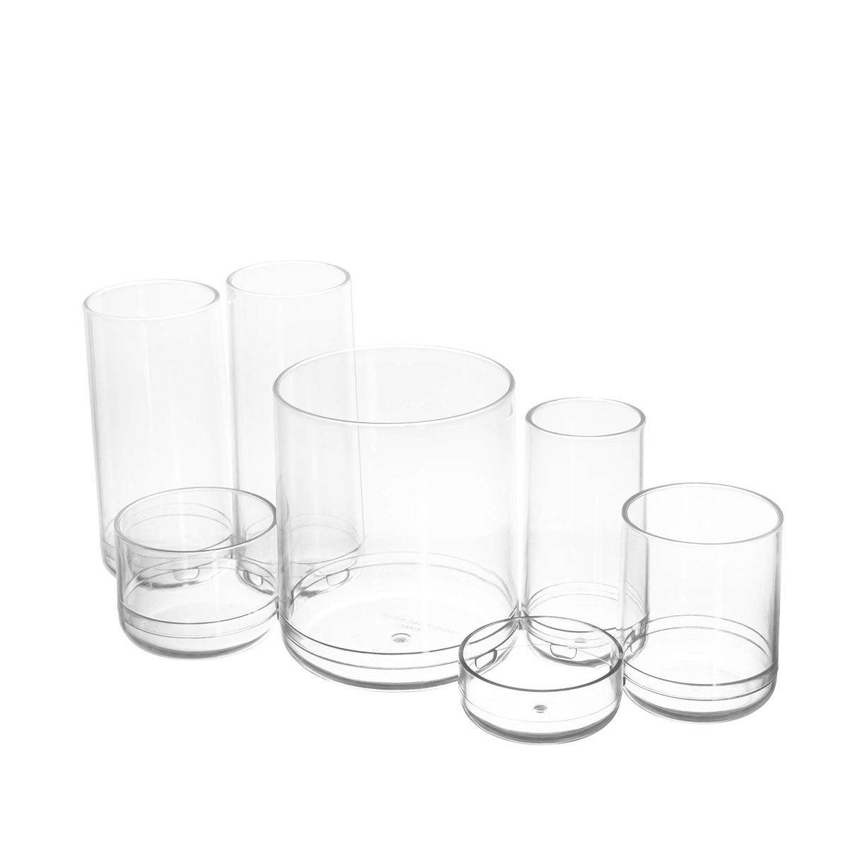 AmazonBasics Round Acrylic Cosmetic Makeup Organizer Storage for Brushes, Large