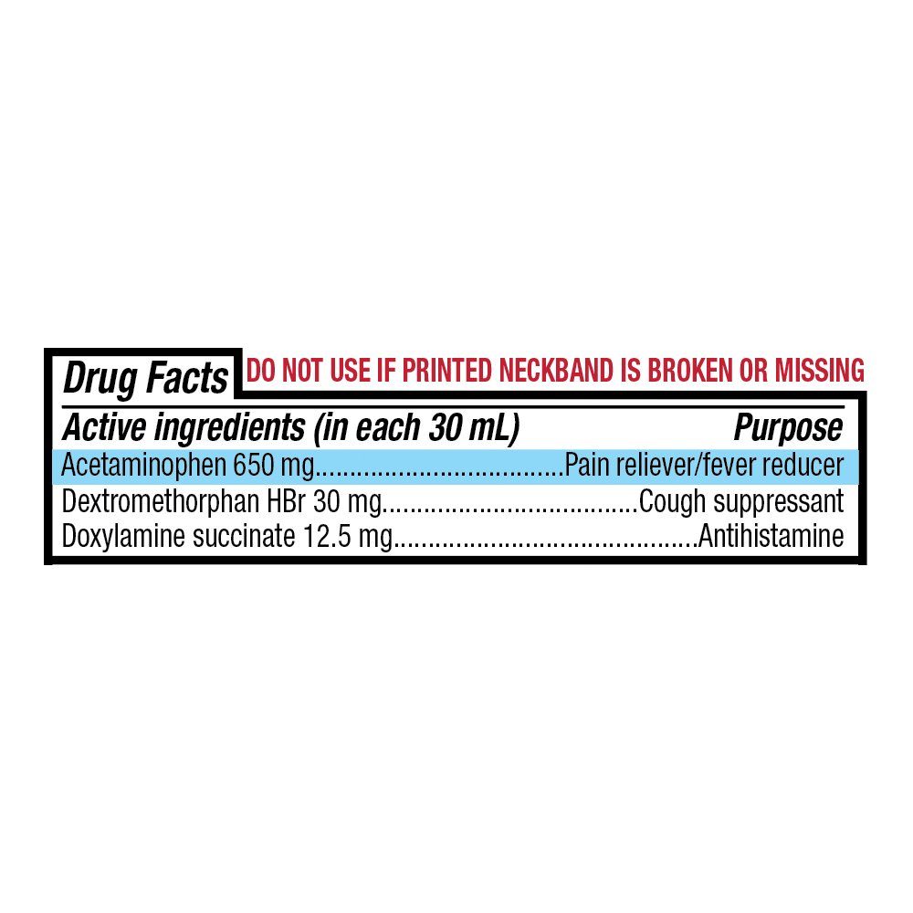 Basic Care Nighttime Cold & Flu Relief, Pain Reliever, Fever Reducer, Cough Suppressant, Antihistamine, Cherry Flavor, 12 Fluid Ounces