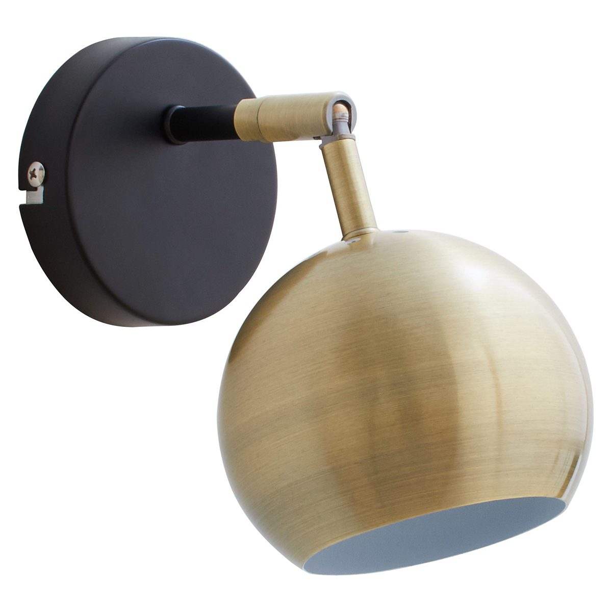 Amazon Brand – Rivet Modern Wall Sconce Light, 6.75"H, Brass and Black