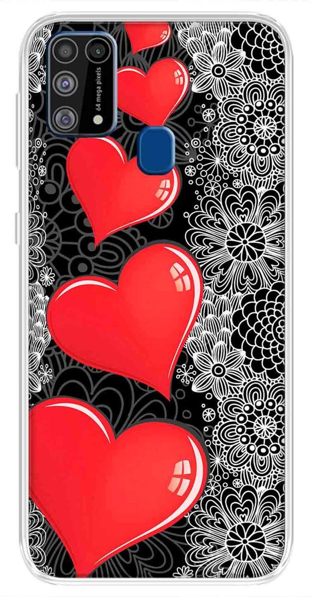 Amazon Brand - Solimo Designer Multicolor Five Heart Design Printed Soft Back Case Mobile Cover for Samsung Galaxy M31