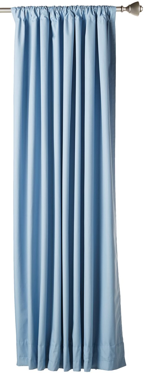 AmazonBasics Heat Insulating Blackout Curtain, 1 Piece, 135 x 244 cm (WxL), Spa Blue
