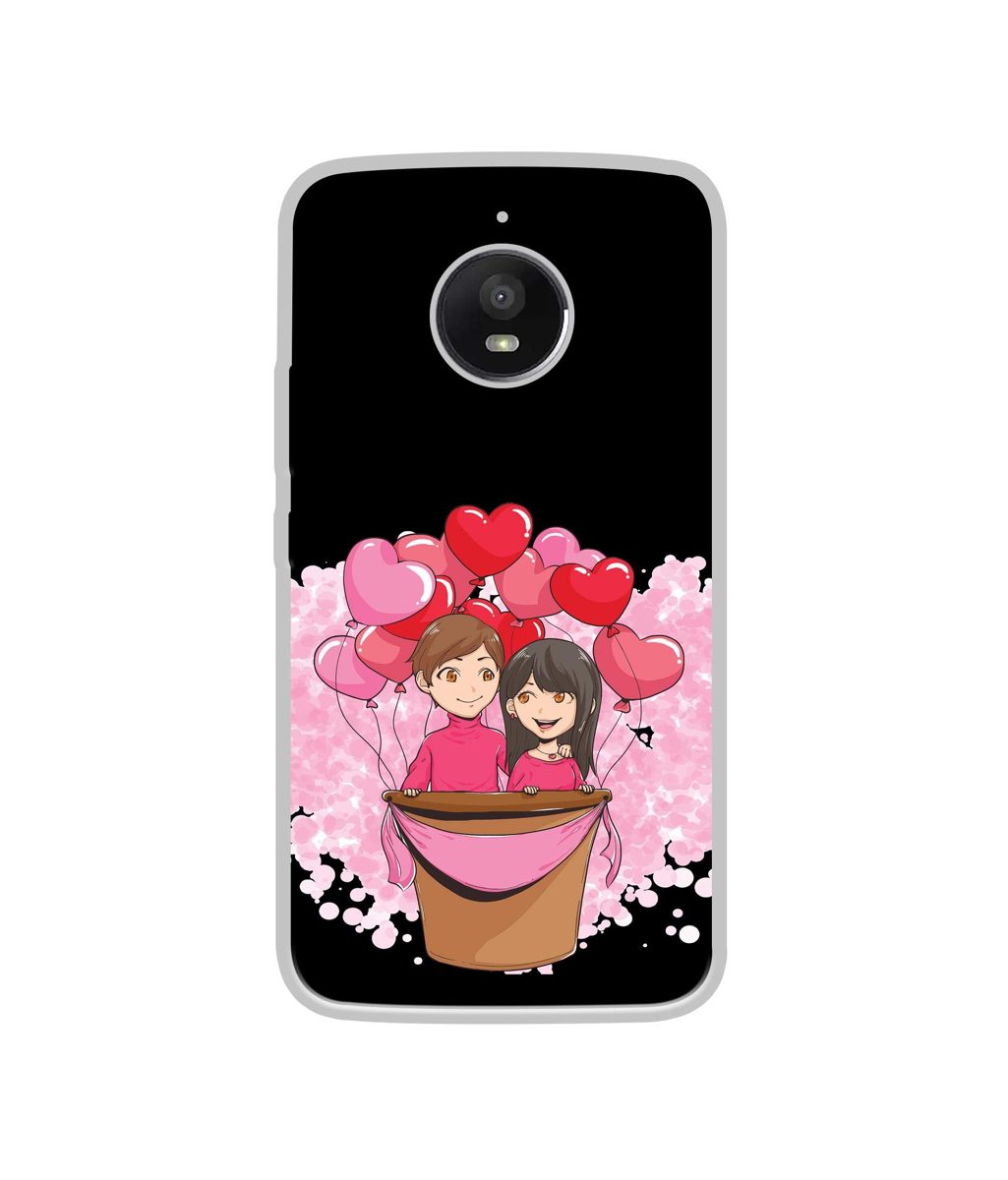 Amazon Brand - Solimo Designer Boy and Girl UV Printed Soft Back Case Mobile Cover for Motorola Moto E4 Plus