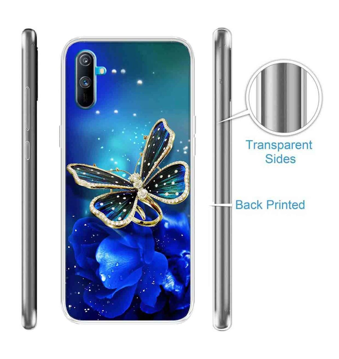 Amazon Brand - Solimo Designer Multicolor Butterfly Flower Design Printed Soft Back Case Mobile Cover for Realme C3