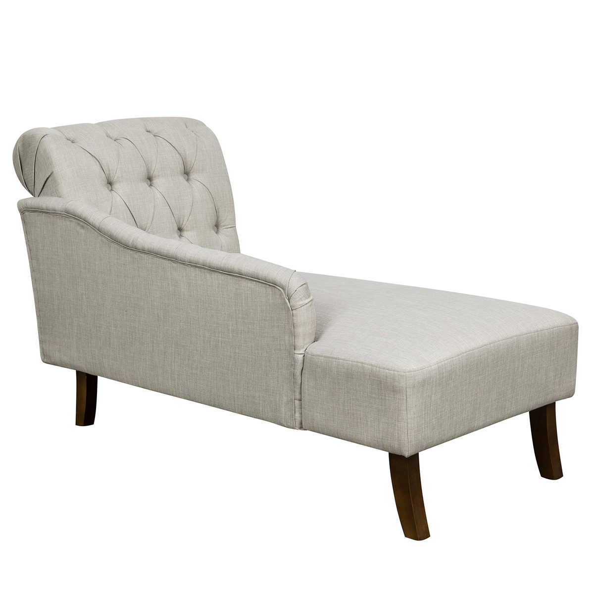 Amazon Brand – Ravenna Home Classic Tufted Chaise Lounge, 58.3"L - Mist Grey