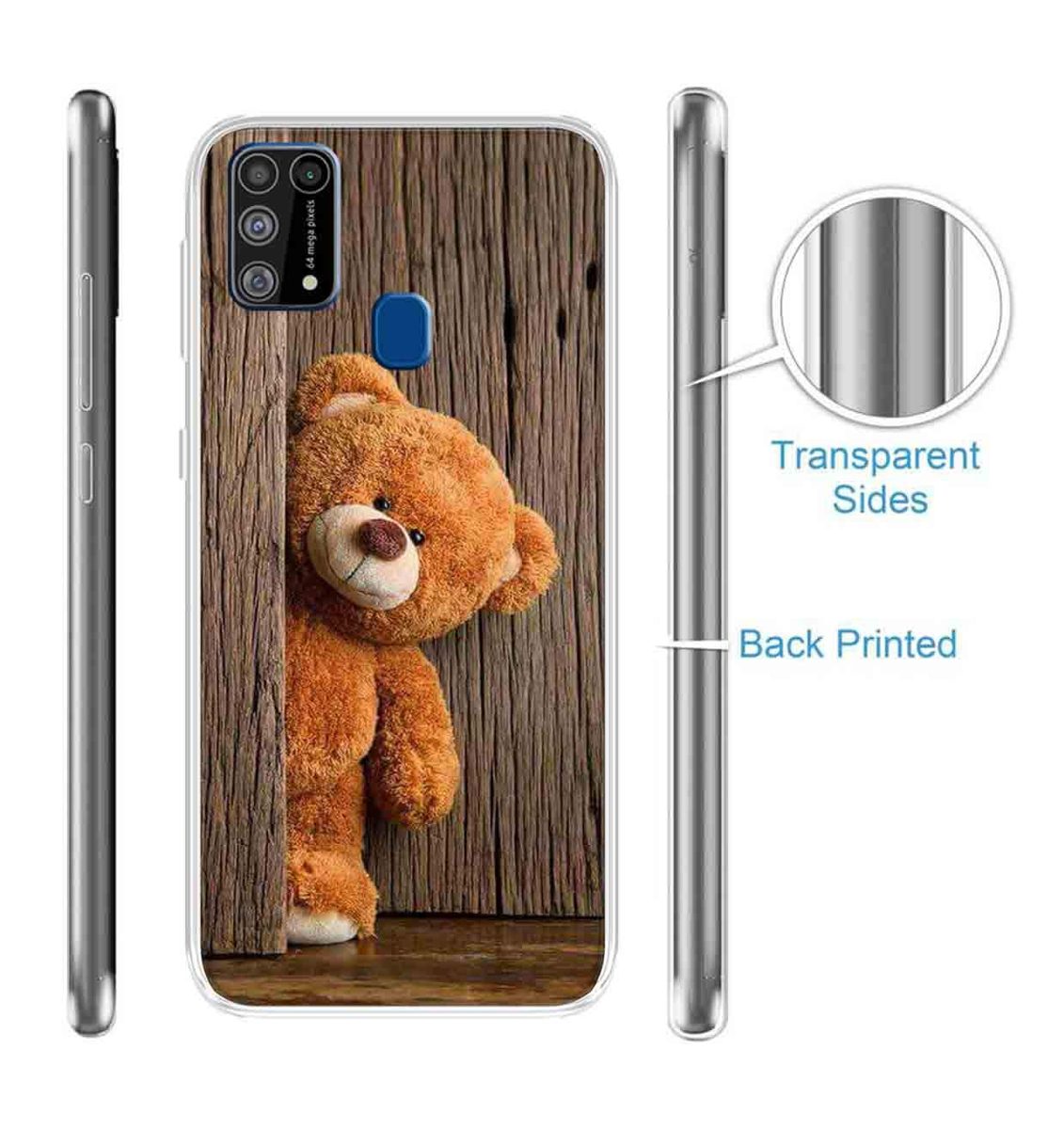 Amazon Brand - Solimo Designer Multicolor Teddy Design Printed Soft Back Case Mobile Cover for Samsung Galaxy M31