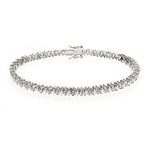 [Find] Amazon Collection puratinamekkisuta-ringusiruba-kuria- 3.5 mm Round Cut kyu-bikkuzirukoniatenisuburesurettosaizu 20 cm Bracelet jeb00004 _ 121cl8zqd00