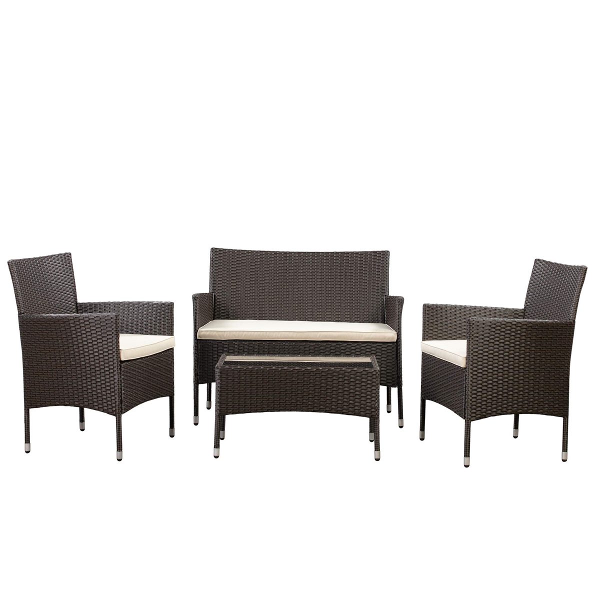 AmazonBasics PF-CS348-BR Conversation Set, 4-Piece, Brown