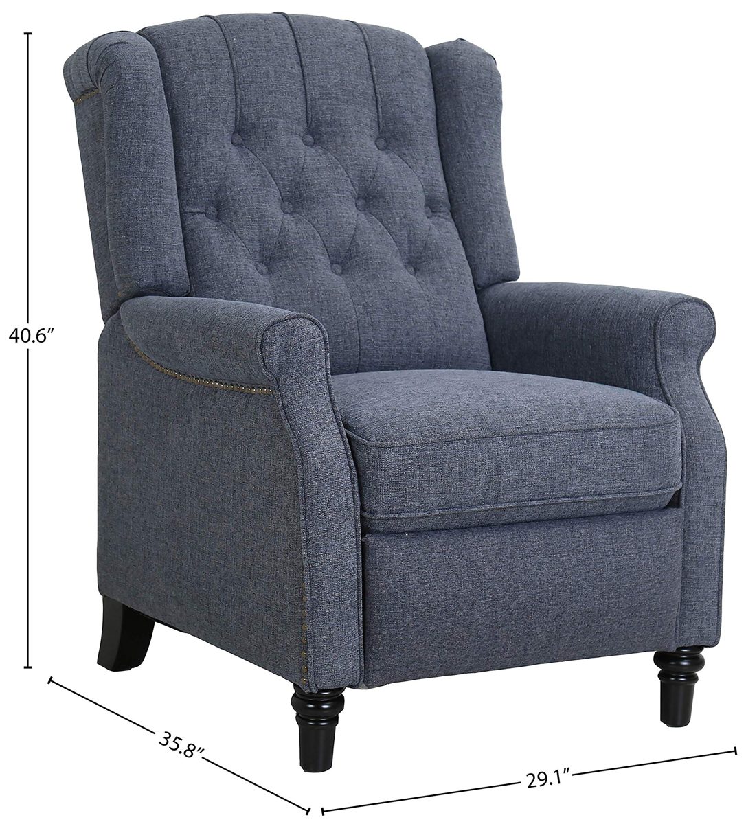 Amazon Brand – Ravenna Home Pritchard Classic Recliner, 29.1"W, Navy