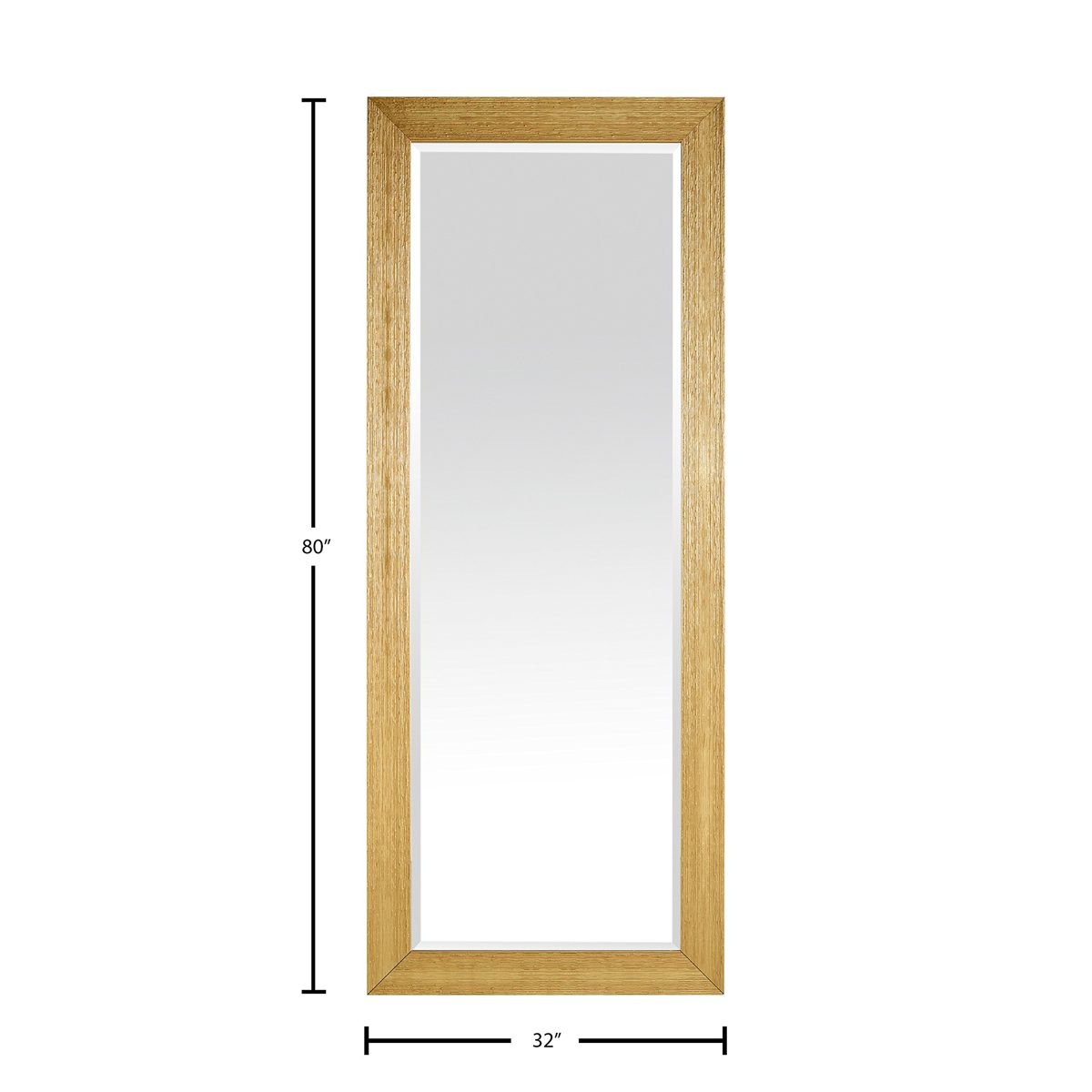 Stone & Beam Classic Rectangular Flat Frame Mirror, 80"H, Gold Finish