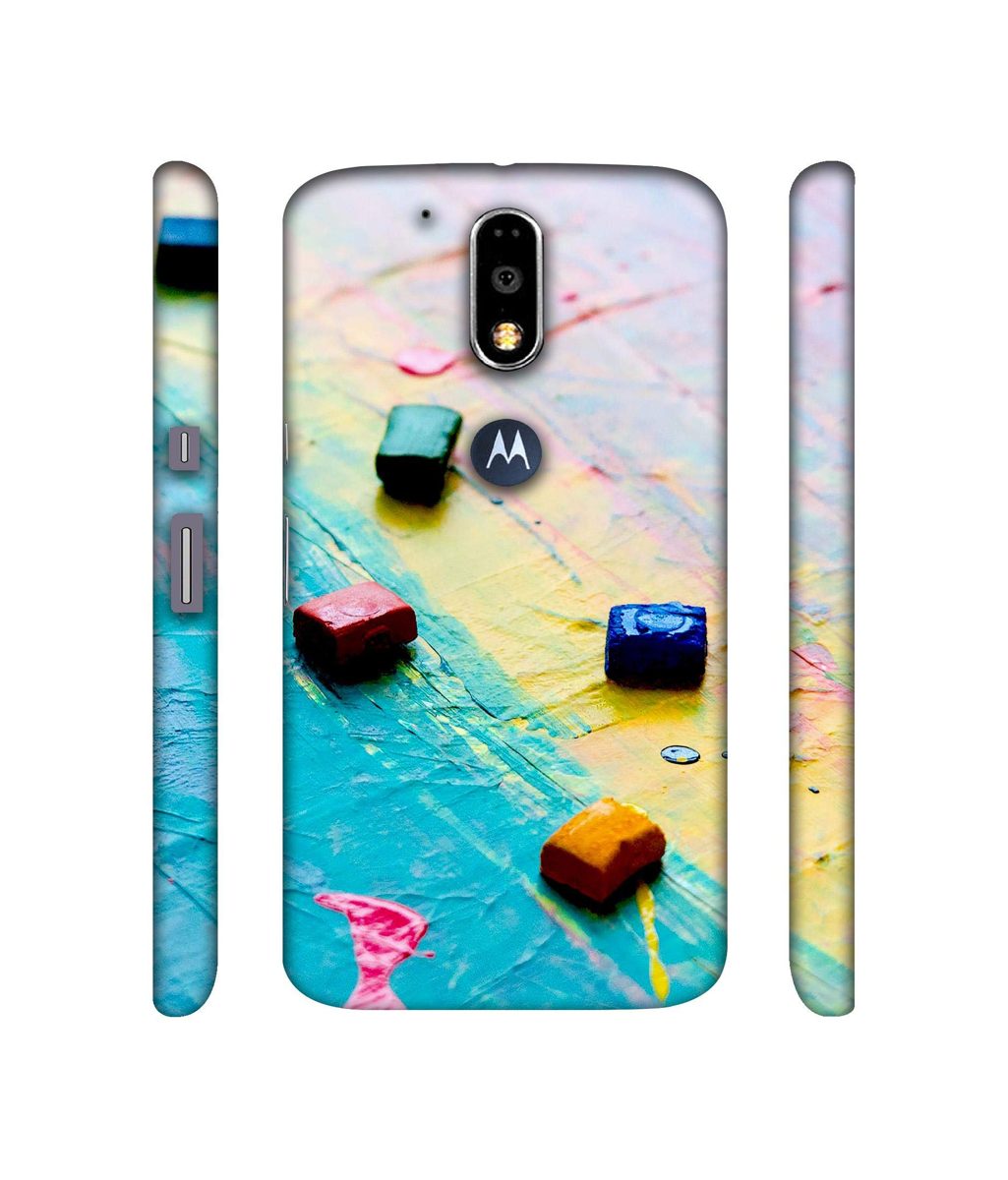 Amazon Brand - Solimo Designer Multicolor WaxColor Blocks 3D Printed Hard Back Case Mobile Cover for Motorola Moto G4 Plus (with Logo Cut)
