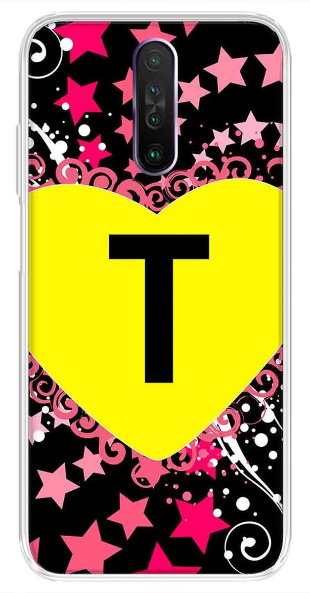Amazon Brand - Solimo Designer Multicolor Heart Pattern Alphabet-T Printed Soft Back Case Mobile Cover for Poco X2 / Xiaomi Redmi K30
