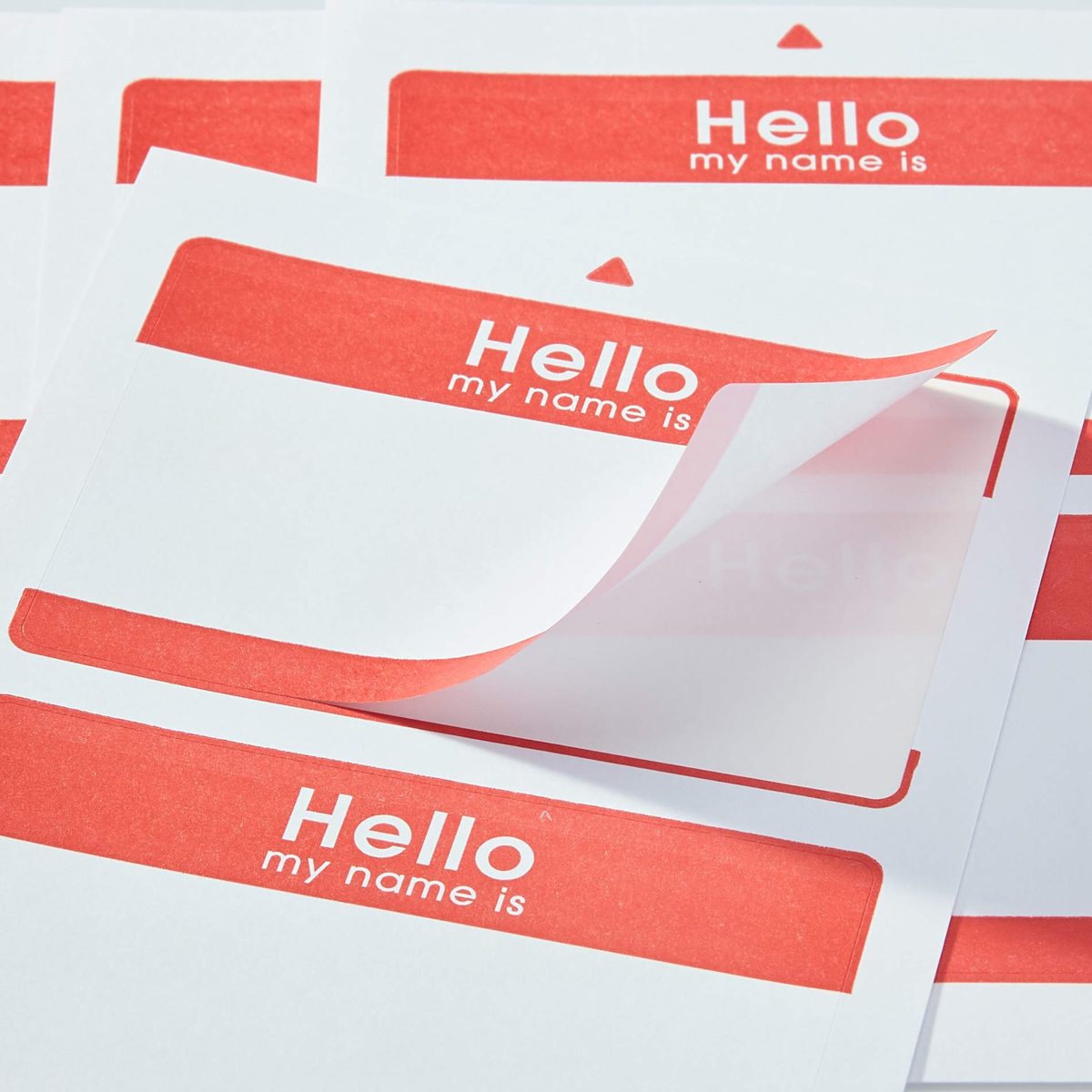 AmazonBasics Print or Write Name Badge Labels with Red Border