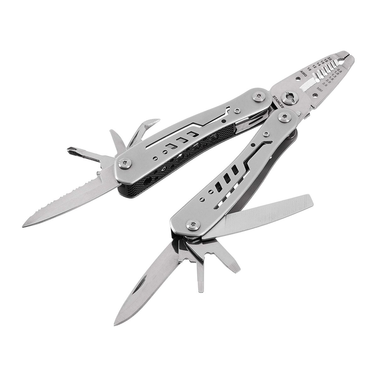 AmazonBasics 10-in-1 Electrician's Stripping Multitool with Nylon Sheath